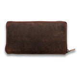 Womens Leather Zip Around Wallet 