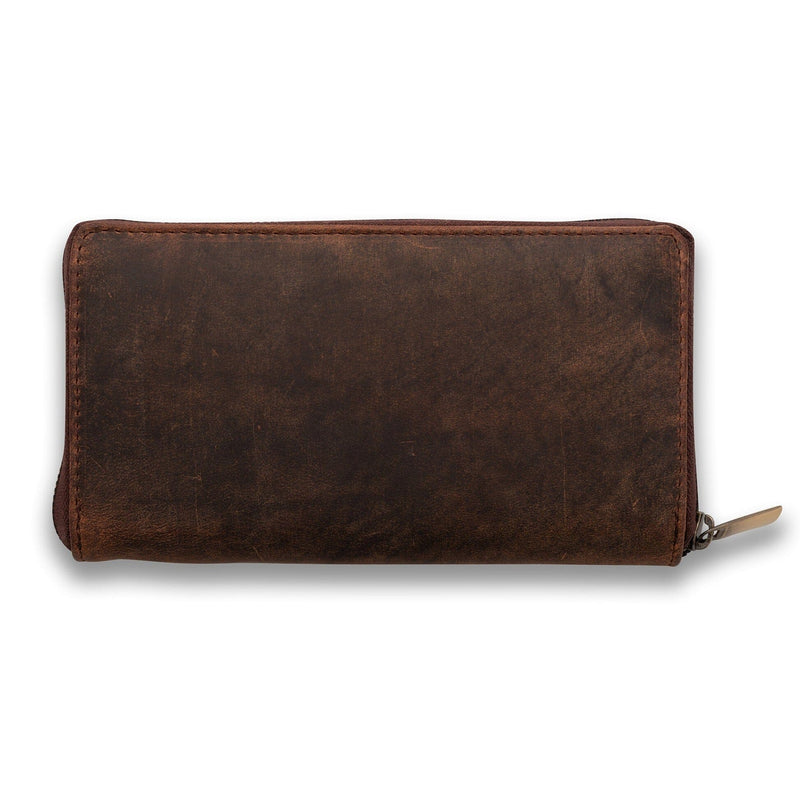 Womens Leather Zip Around Wallet 