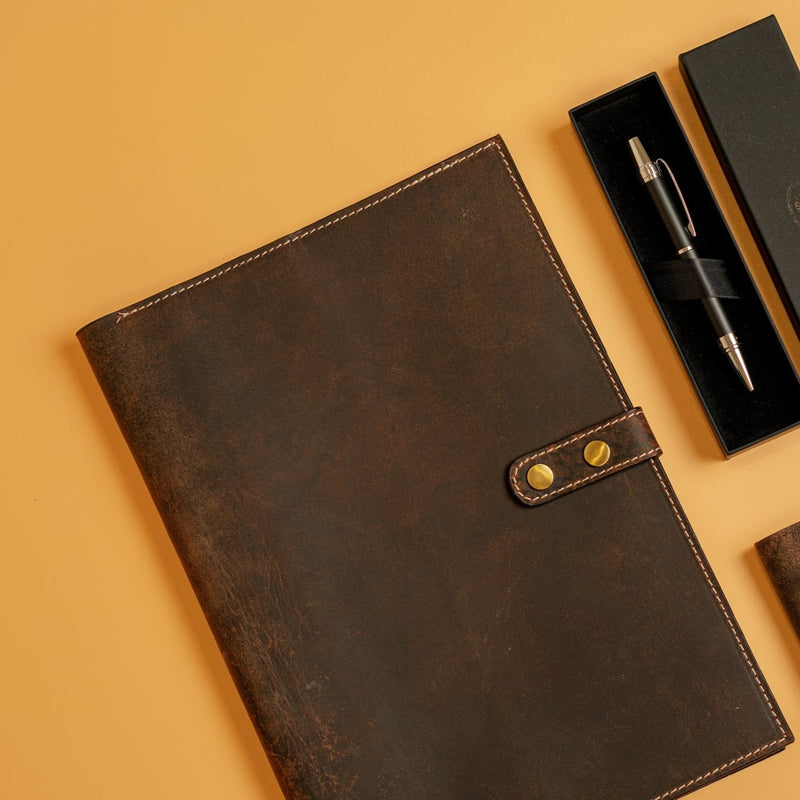 Leather A4 Notebook Cover - Oxford