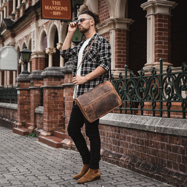 Leather Messenger Bag By Vintage Leather Sydney_001