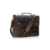 Leather Laptop Briefcase Business Bag - Copper
