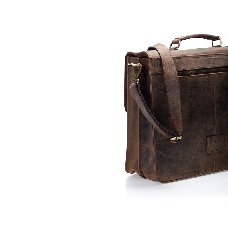 Leather Laptop Briefcase  - Copper